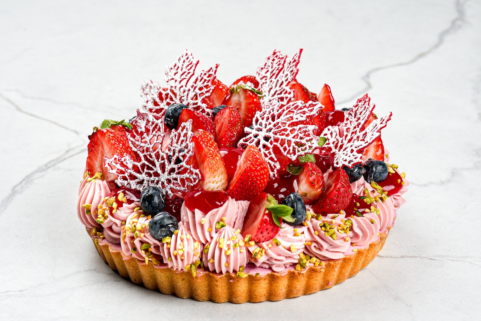 Strawberry Pistachio Tart